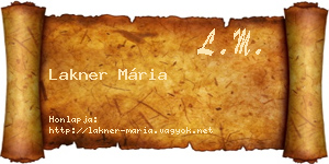 Lakner Mária névjegykártya