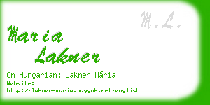 maria lakner business card